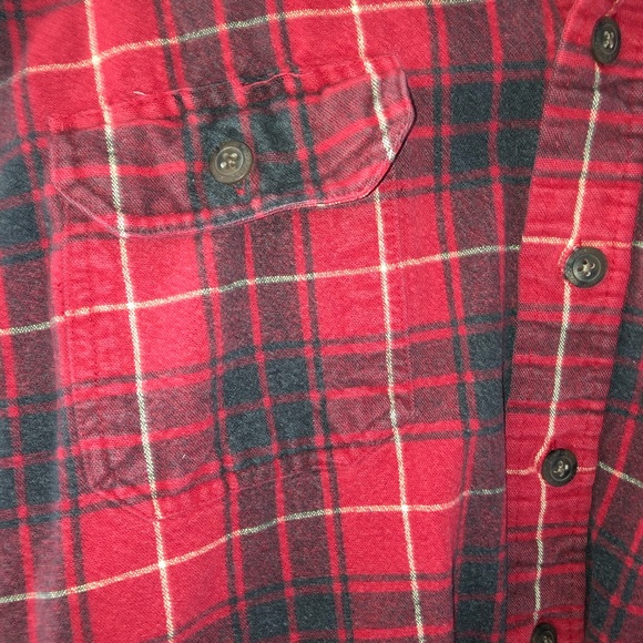 Weatherproof Red Black Flannel Plaid Button Down Lumberjack Country - Picture 4 of 9